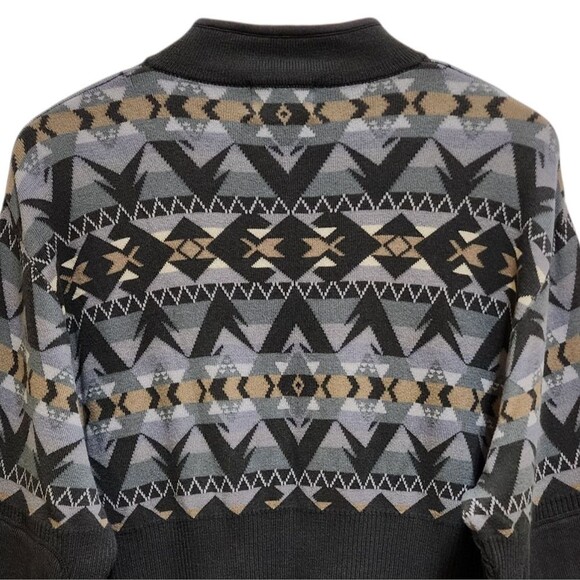 Pendleton Sweater Mens Sz L Gray Cotton Knit 1/4 Zip Lg Slv Elbow Pad Preppy - Picture 4 of 9